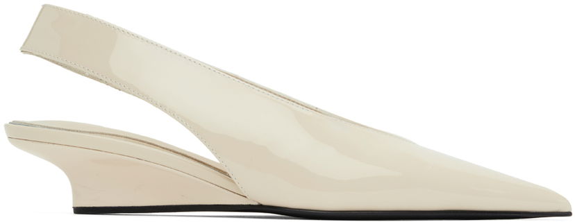 Sneakers och skor TOTEME 'The Wedge-Heel' Slingback Pumps Beige | 244-WAS0165-LE0091