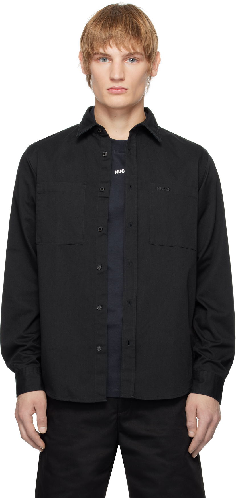 Skjorta BOSS Logo Pocket Shirt Svart | 50541392