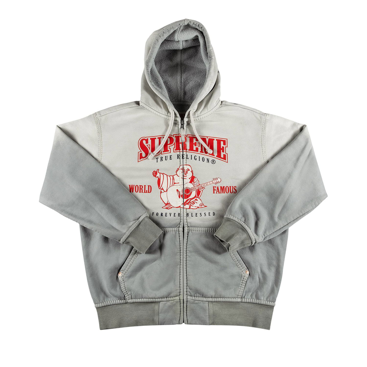 Sweatshirt Supreme True Religion Zip Up Hooded Sweatshirt Grå | FW21SW38 LIGHT GREY, 1