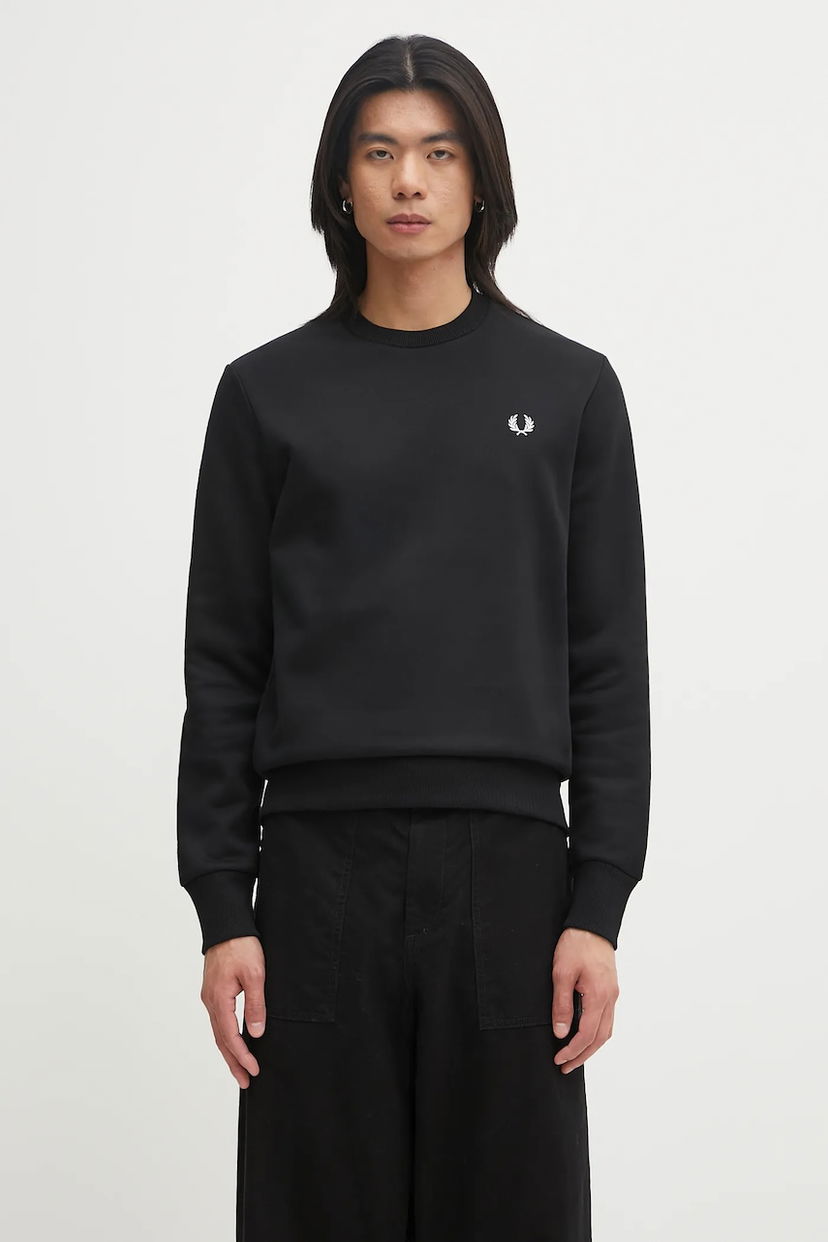 Sweatshirt Fred Perry Fred Perry Crew Neck Sweatshirt M1369 Svart | M1369