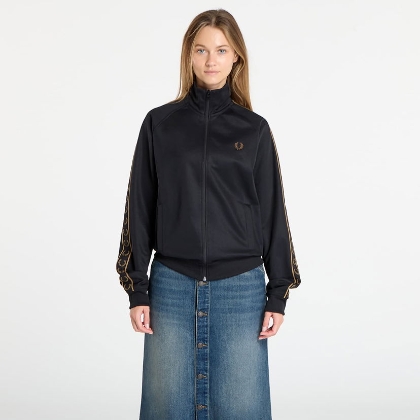 Jacka Fred Perry Fred Perry Contrast Tape Track Jacket Svart | J5557 S77