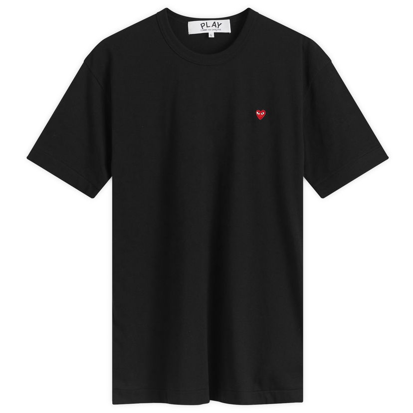 T-shirt Comme des Garçons T-Shirt With Red Heart Svart | AX-T304-051-1