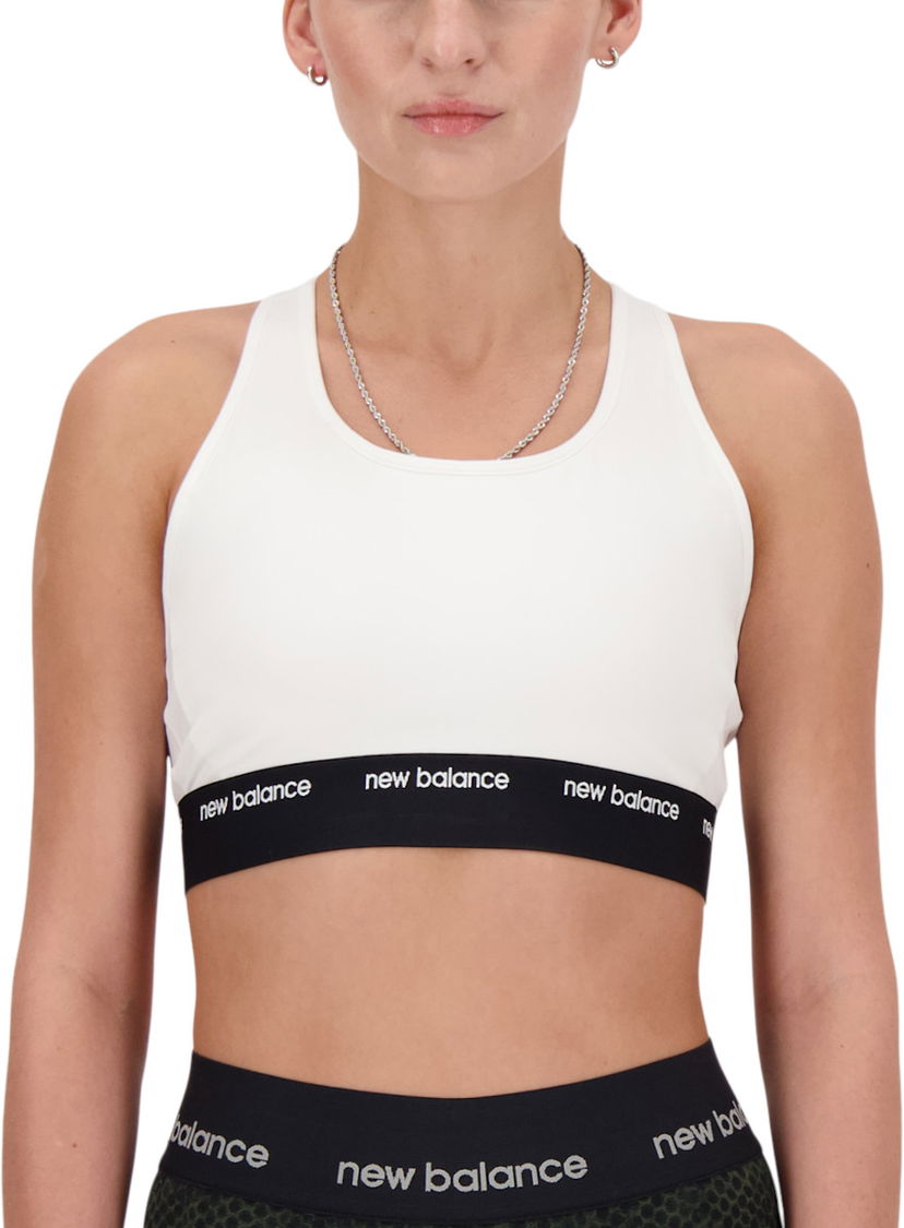 Behå New Balance Sleek Medium Support Sports Bra Vit | wb41048-wt