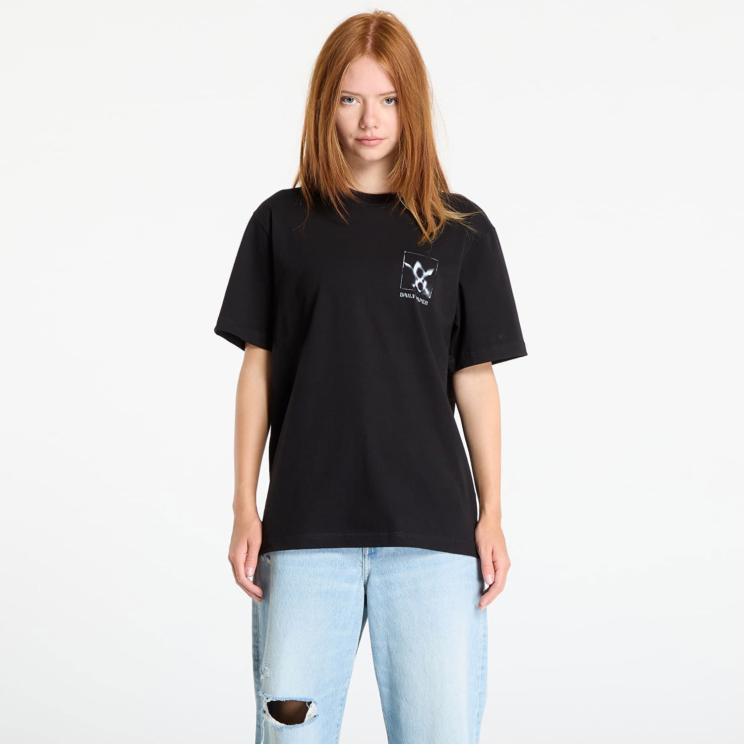 T-shirt DAILY PAPER Daily Paper Shadow Grid Short Sleeve T-Shirt Svart | 2521099, 0