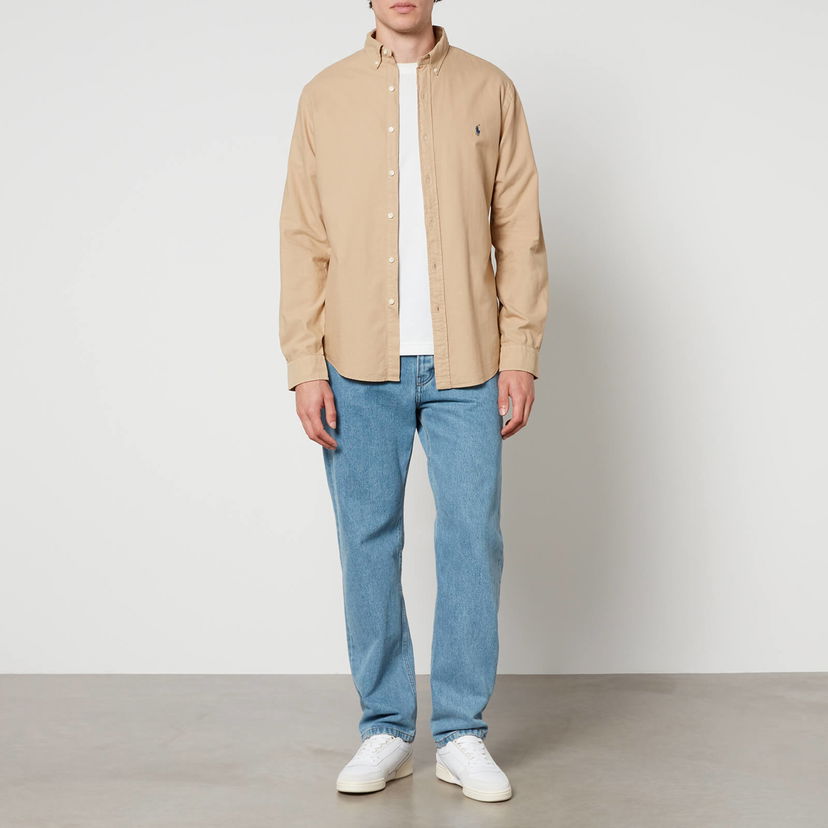 Skjorta Polo by Ralph Lauren Polo Ralph Lauren Gefärbtes Custom-Fit Oxfordhemd - Surrey Tan - Beige | 710889740001