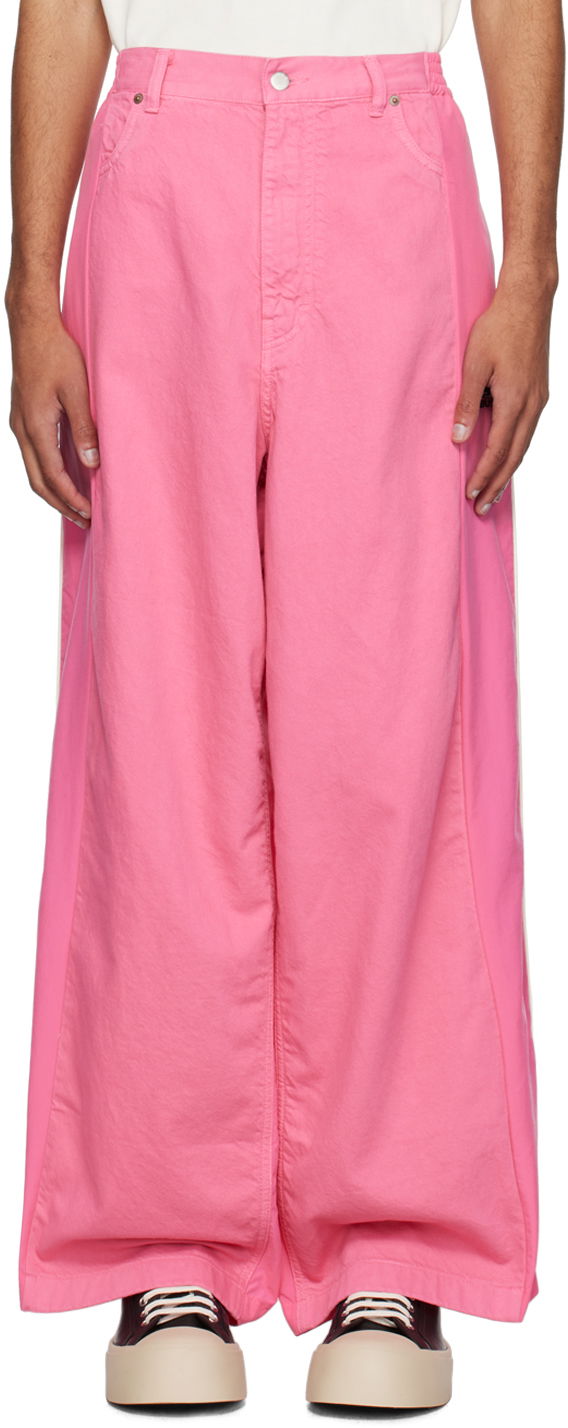 Byxor Ambush AMBUSH Paneled Jeans Rosa | BMYB010S23DEN0013200