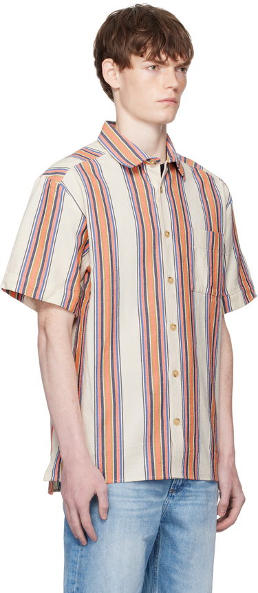 Skjorta A.P.C. A.P.C. Ross Striped Linen Short-Sleeve Button-Down Shirt Flerfärgad | COHIA-H12541, 1