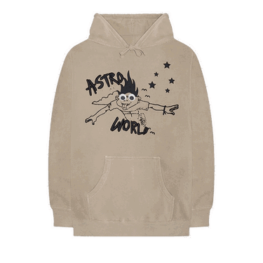 Sweatshirt Cactus Jack by Travis Scott Astroworld Look Mom I Can Fly Hoodie Beige | 1945 1FW180106ALMI TAN, 0