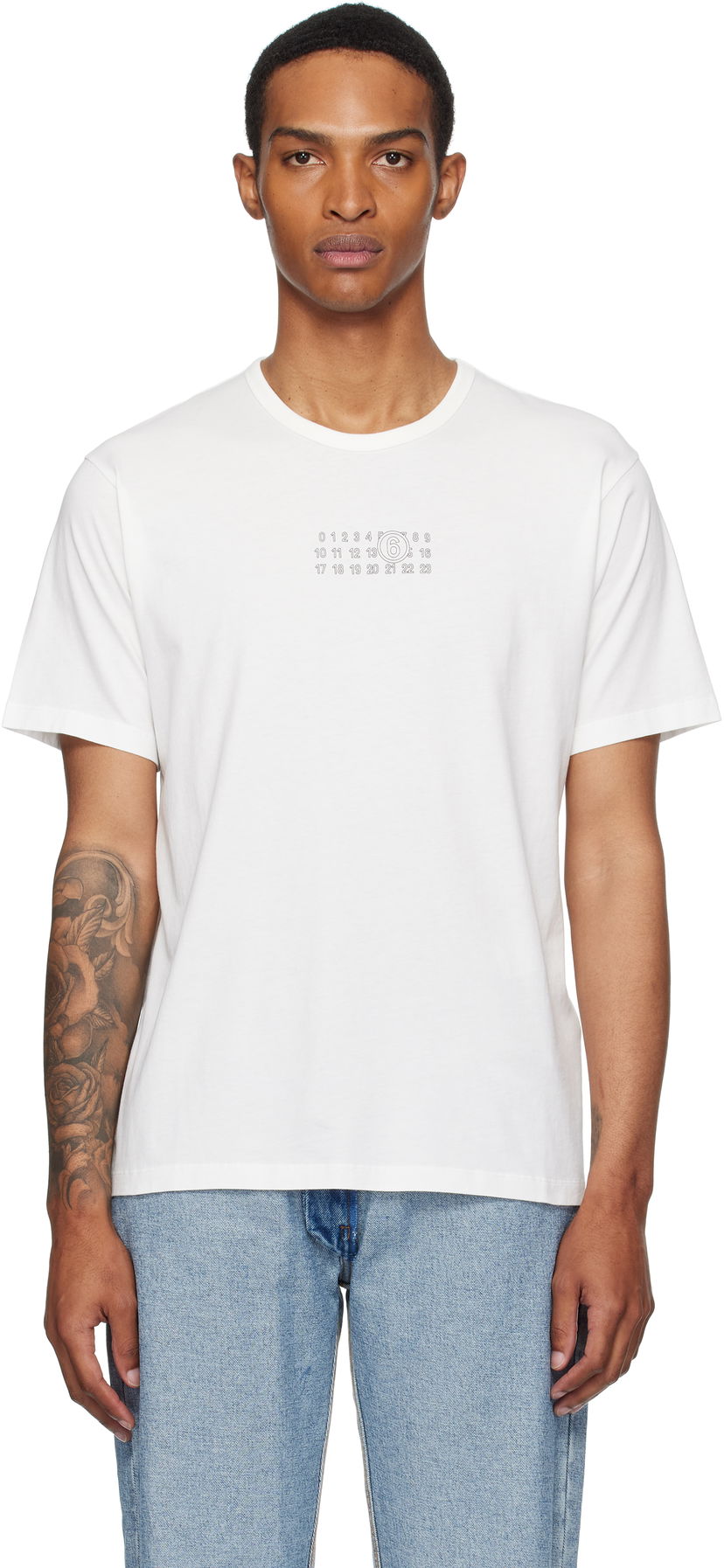 T-shirt Maison Margiela MM6 Maison Margiela Logo T-Shirt Vit | SH0GC0057 S24312
