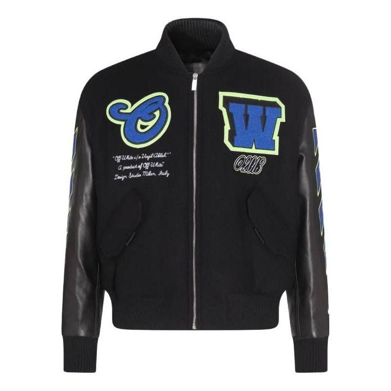 Bomberjacka Off-White Off-White Varsity Jacket Svart | OMJA104S23LEA0011069