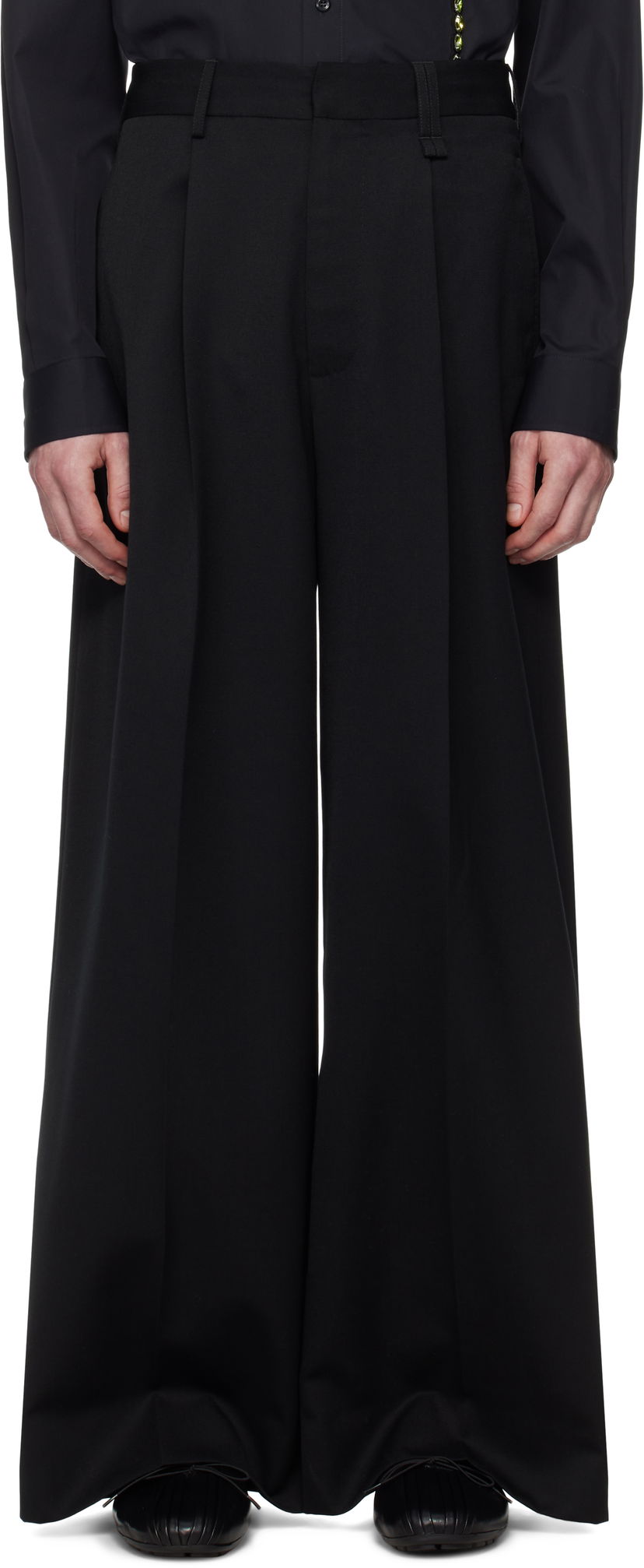 Byxor Simone Rocha Simone Rocha Wide Leg Trousers Svart | 4118 1217
