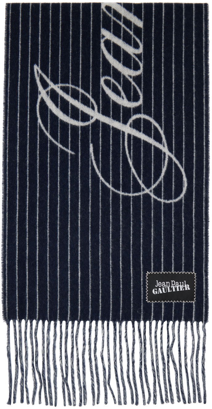 Halsduk Jean Paul Gaultier Jean Paul Gaultier 'The Striped' Wool Scarf Mörkblå | 24/30-U-EC038P-C551-5901, 0