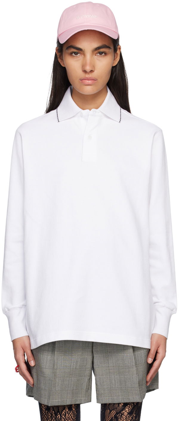 Polotröja We11done We11done Scalloped Polo Vit | WD-TT1-23-819-U-WH