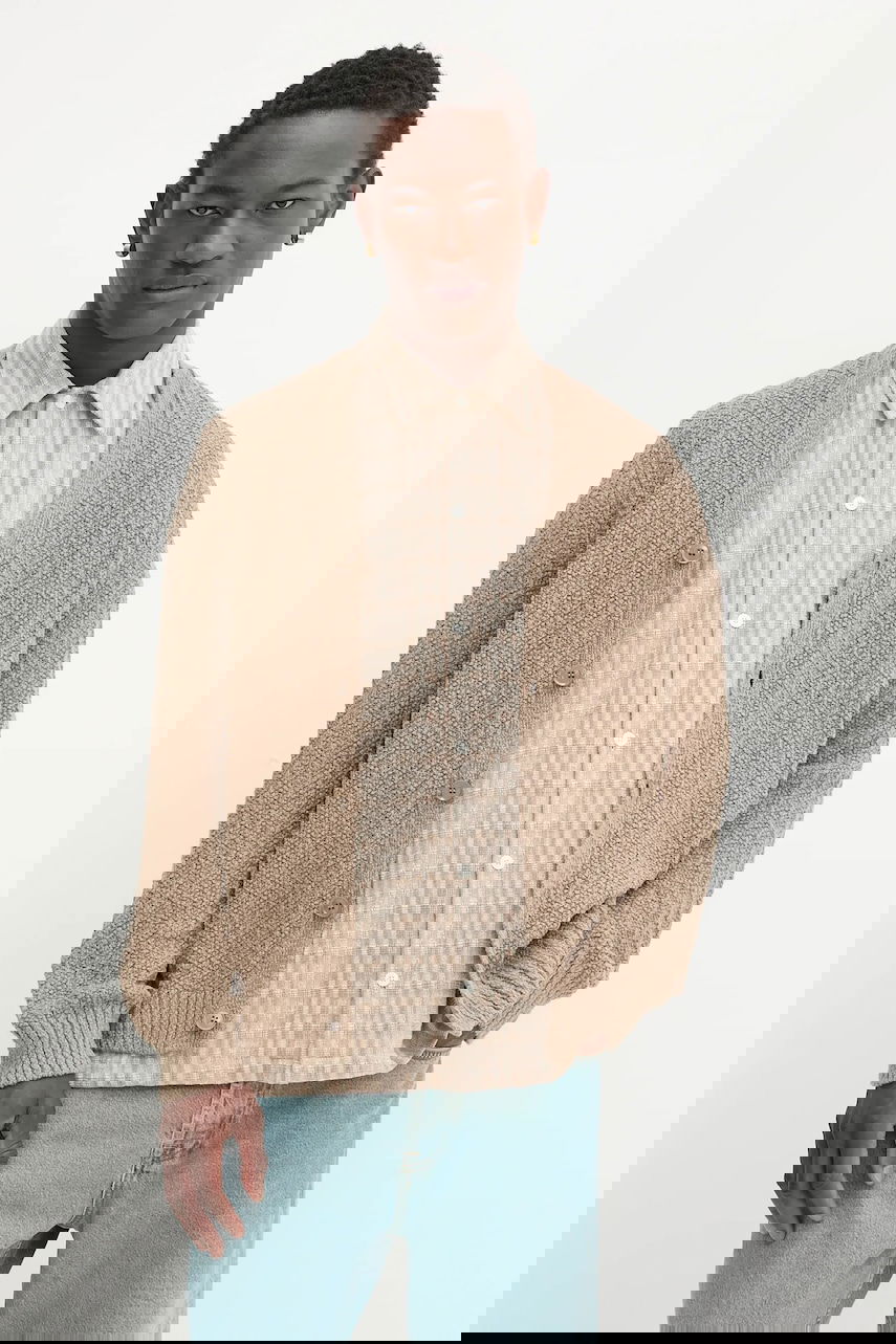 Sweater Samsoe Samsoe SAMICAH Textured Knit Cardigan Beige | M25200023, 0