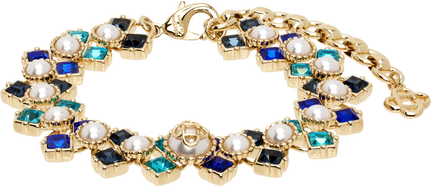 Armband Casablanca Crystal & Faux-Pearl Bracelet Metallisk | APS25-JW-231-03, 0