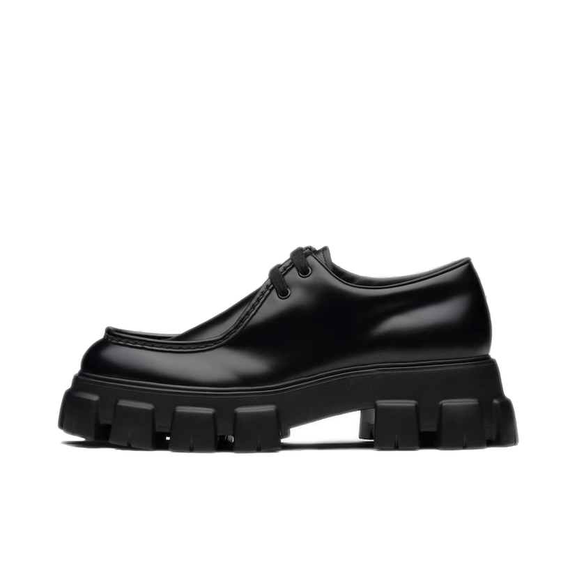 Sneakers och skor Prada Monolith Lace-Up "Black Brushed Leather" Svart | 2EE355-B4L-F0002