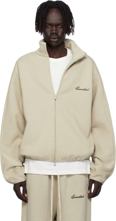 Jacka Fear of God Fear of God ESSENTIALS Modern Fit Fleece Track Jacket Beige | 202SP256896F, 0