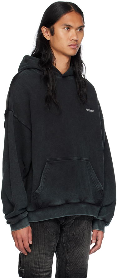Sweatshirt We11done Raw Edge Hoodie by Svart | WD-TH2-24-809-U-BK, 1