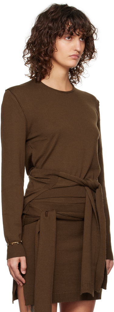 Klä LEMAIRE Lemaire Crew Neck Knit Dress Brun | TO1250 LK087, 1