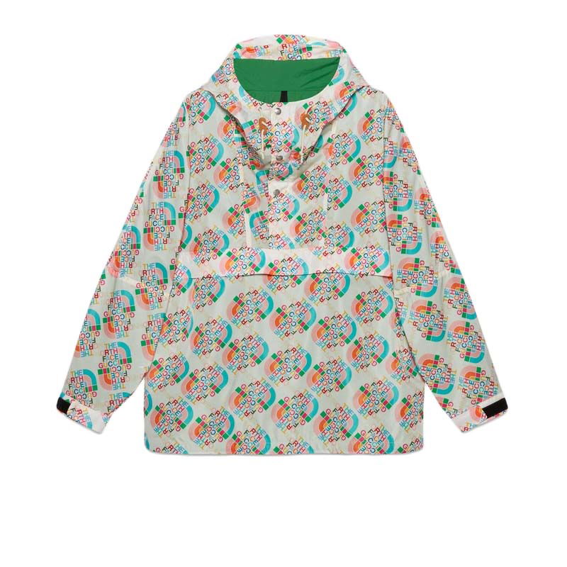 Jacka Gucci The North Face x Nylon Jacket Ivory/Multicolor Grön | 671467 ZAH9J 9486