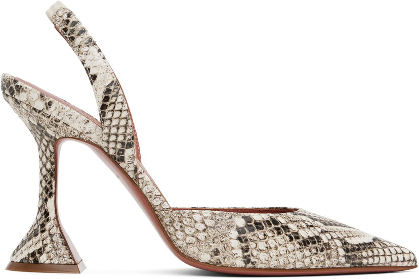 Sneakers och skor Amina Muaddi Amina Muaddi Holli Slingback Heels Beige | HOLLI SLING SNAKE
