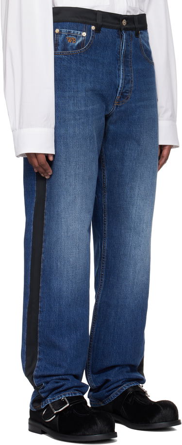 Jeans Wales Bonner Wales Bonner Echo Panelled Jeans Blå | US25DE02-DE01-599-S, 4