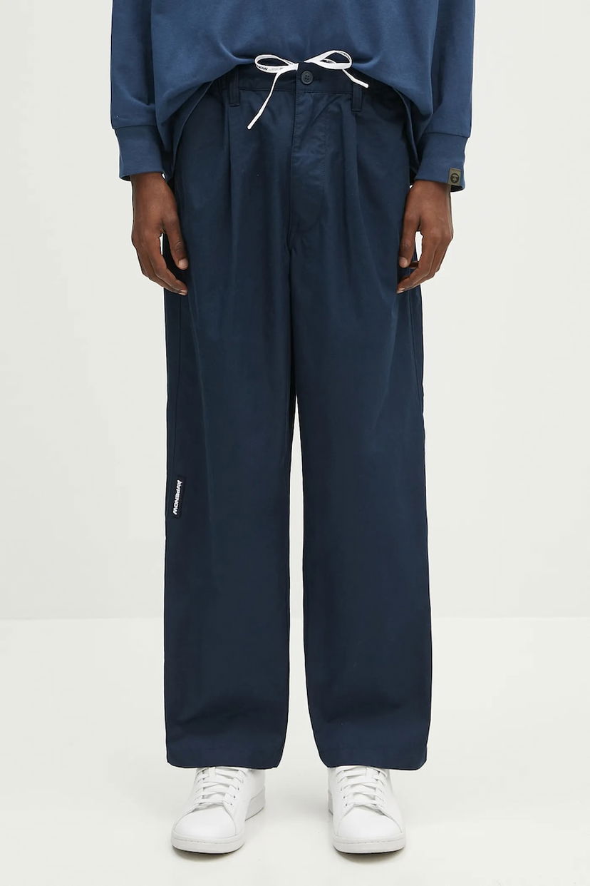 Byxor AAPE by A Bathing Ape AAPE Now Woven Pants Mörkblå | AAPPTMB665XXO