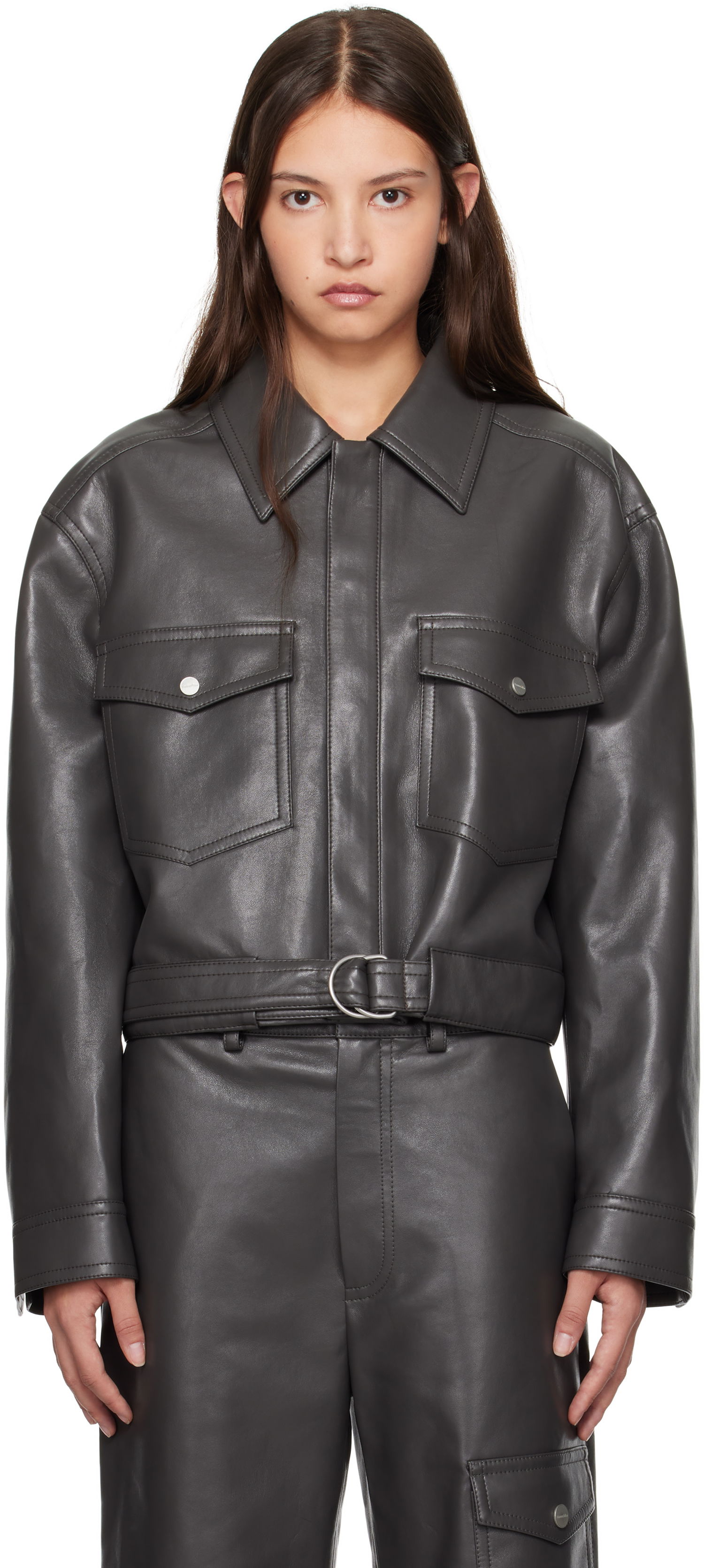 Jumpsuit Nanushka Nanushka Zaria Leather Jacket Grå | NW24FWOW37669, 0
