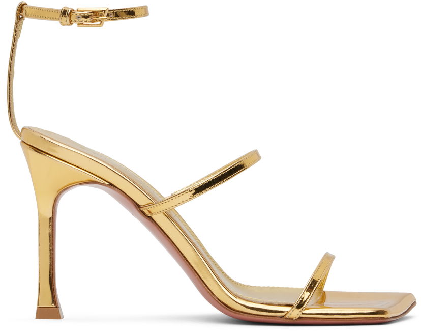 Tillbehör Amina Muaddi Amina Muaddi Maya Heeled Sandals Metallisk | MAYA SANDAL MIRROR