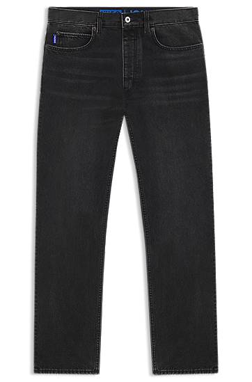 Jeans BOSS Regular Fit Washed Denim Jeans Svart | 50547125