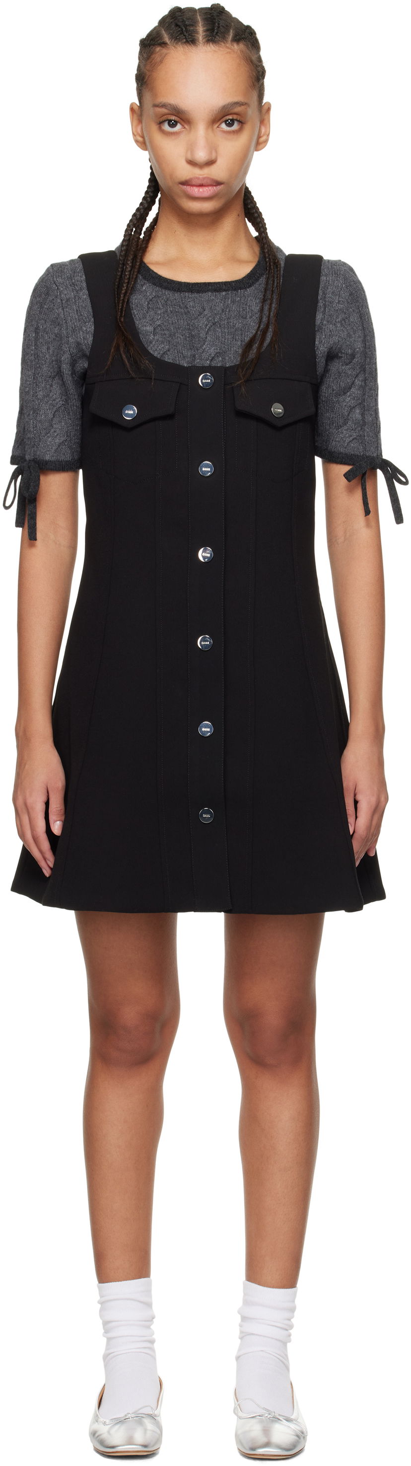 Klä GANNI GANNI Bonded Crepe Minidress Svart | W0187