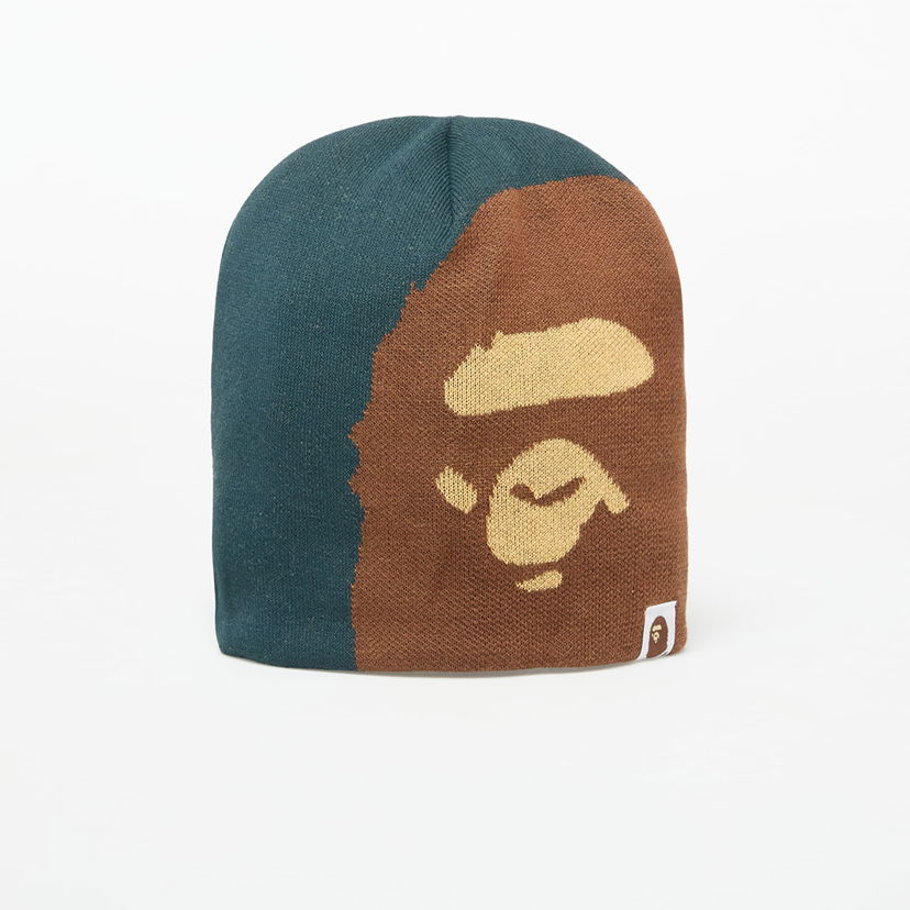 Mössa BAPE A BATHING APE Ape Head Knit Beanie Brun | 001HTL301005MGRN