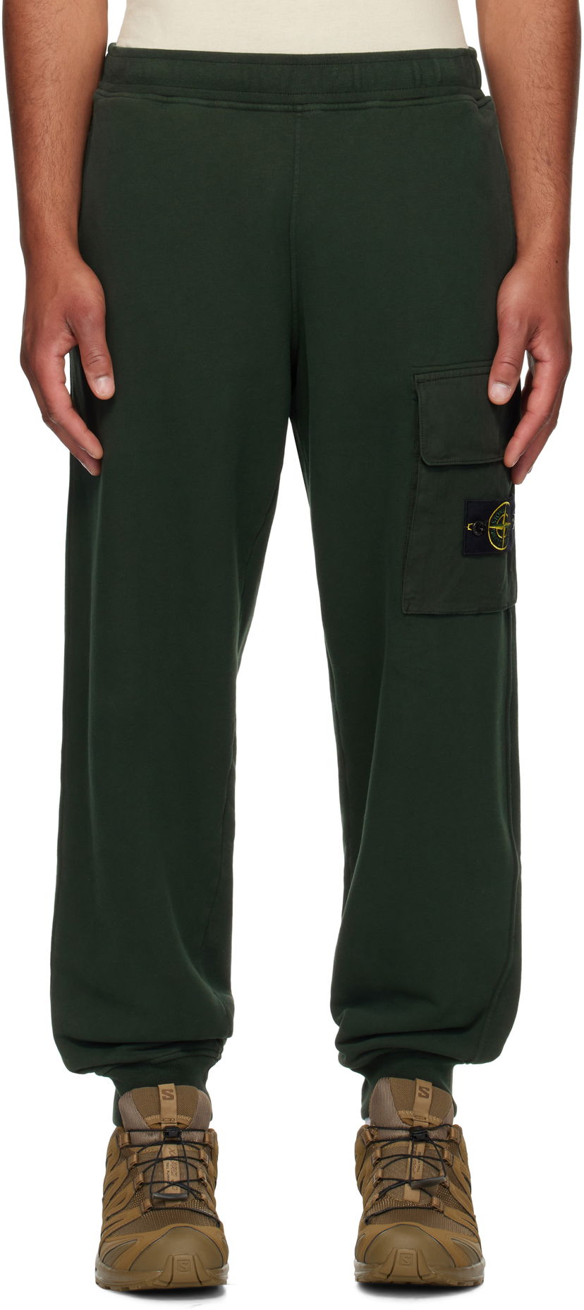 Träningsbyxor Stone Island Stone Island Brushed Organic Cotton Fleece Sweatpants Grön | K2S15 6200003 S0A20