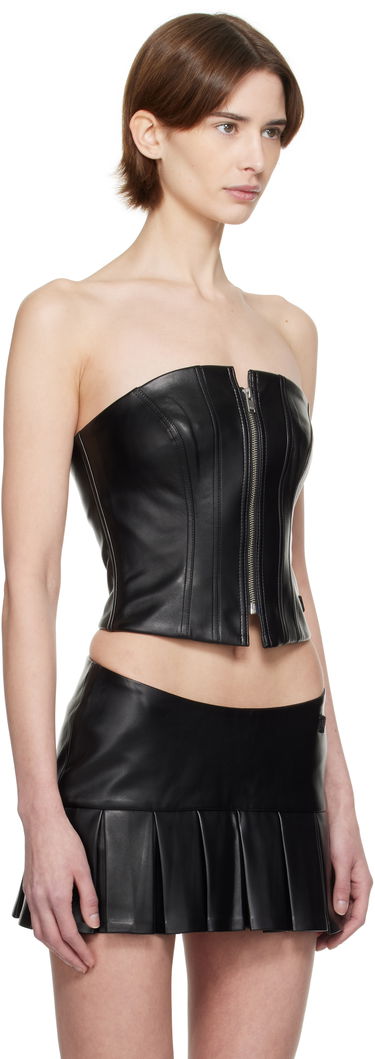 Linne MISBHV MISBHV Faux-Leather Zip Top Svart | 250W142, 1