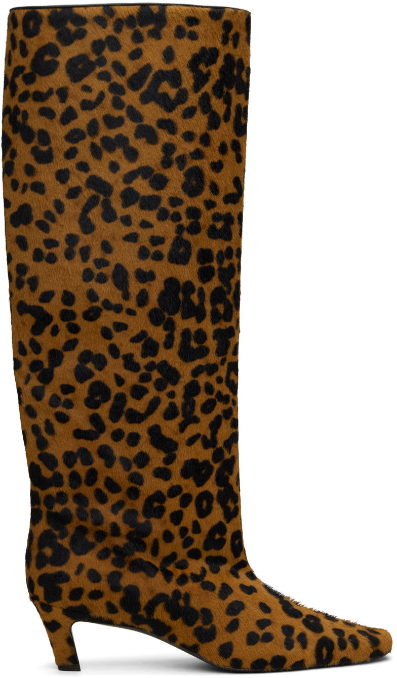 Sneakers och skor TOTEME Wide Shaft Calf Hair Boots Brun | 243-WAS3114-LE0070, 0
