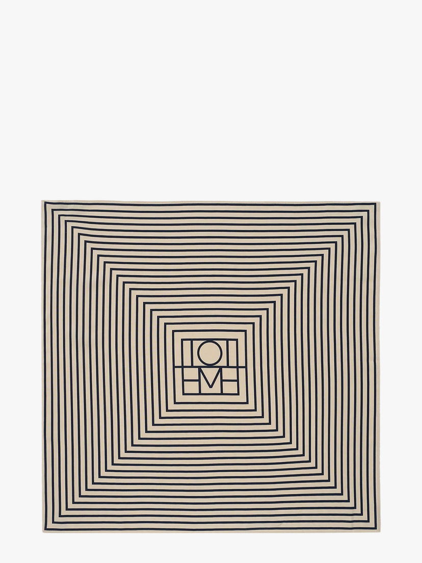 Halsduk TOTEME Geometric Print Foulard Scarf Beige | 211852800950