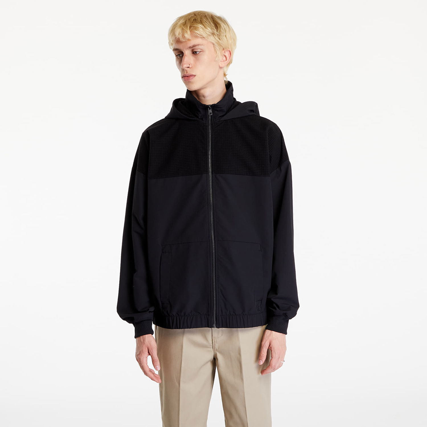 Jacka CALVIN KLEIN Tech. Grid Zip Through Jacket Black Svart | J30J325625 BEH, 0