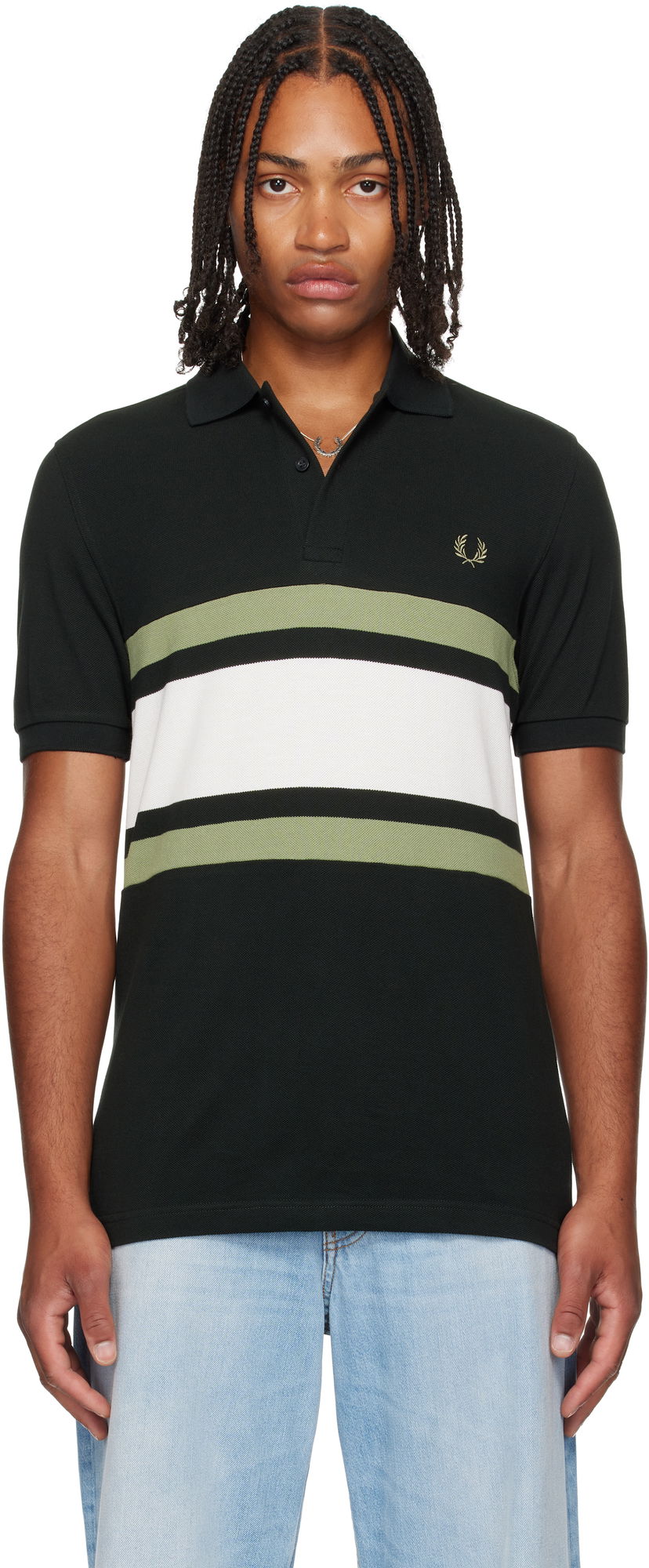 Polotröja Fred Perry Fred Perry Panelled Polo Svart | M9903