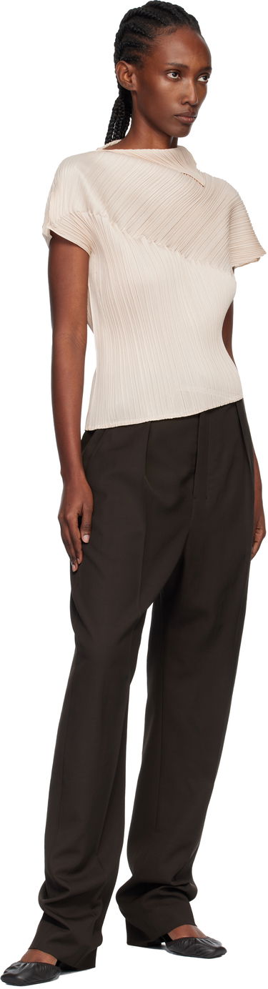 T-shirts och linne Pleats Please Issey Miyake Pleats Please Issey Miyake Pleated Asymmetric Leap Top Beige | PP58JK461, 3