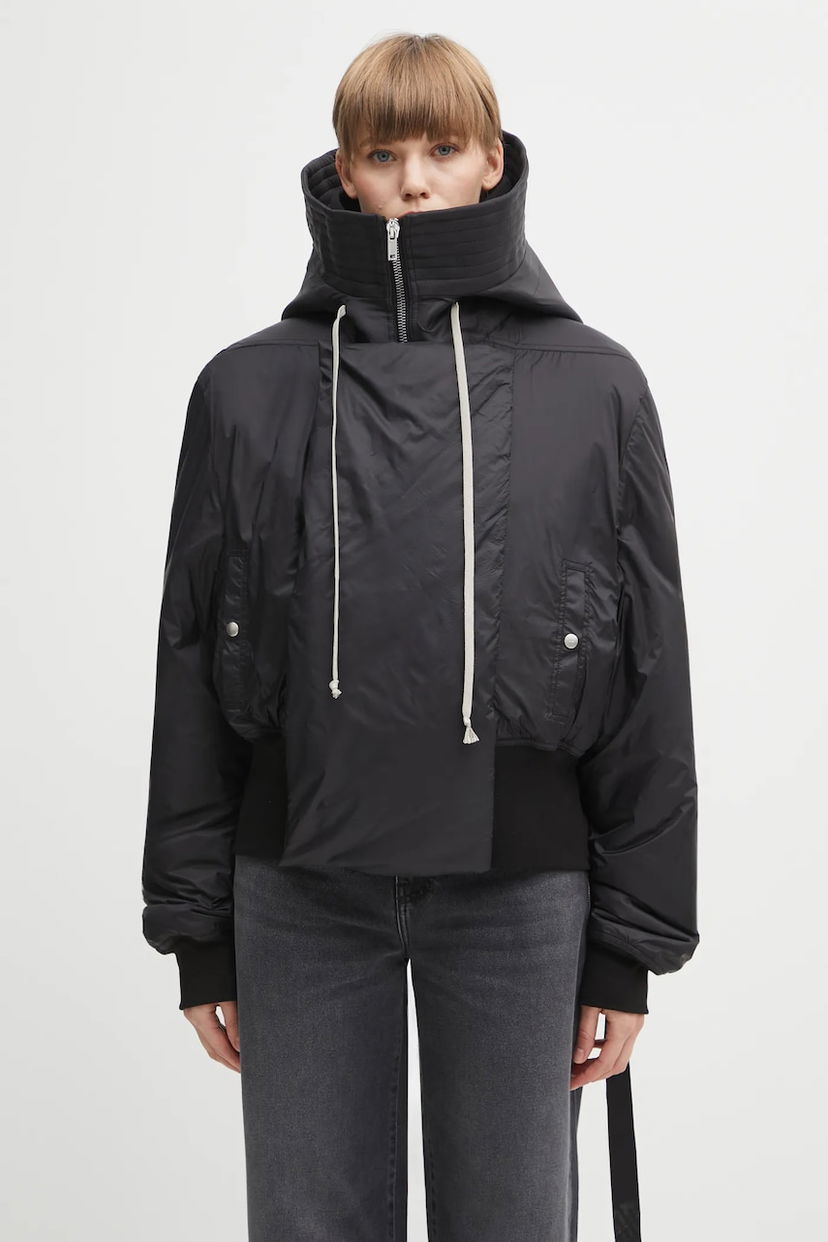 Parkas Rick Owens Rick Owens DRKSHDW Cropped Alice Parka Oversize Svart | DS02E7731.NP