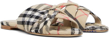 Kläder Burberry Burberry Check Cabana Slides Beige | 8111378, 3