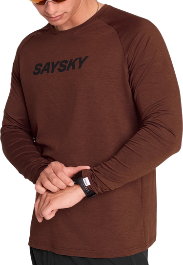 T-shirt Saysky Saysky Logo Pace Long Sleeve T-Shirt Brun | omrls21c5008-omrls21c5008, 0