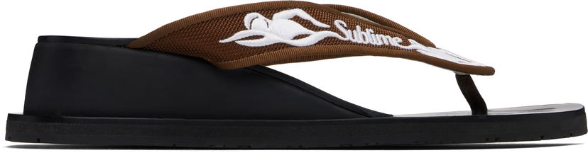 Badkläder Tory Burch Tory Burch Sublime Wedge Flip-Flops Svart | 173758-961