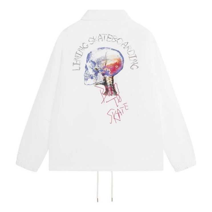 Vindjacka Li-Ning Skateboarding Graphic Loose Fit Coach Jacket Vit | AFDS817-3