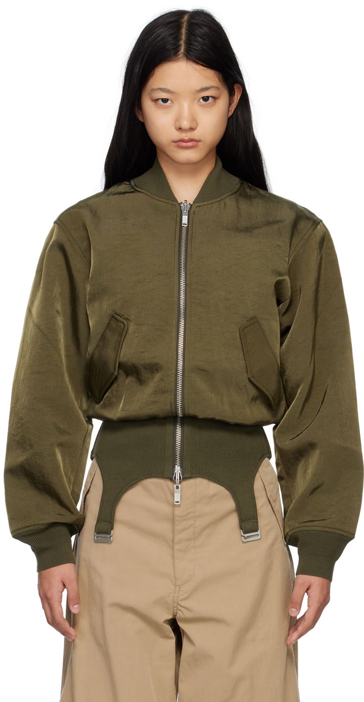 Bomberjacka Dion Lee Convertible Rib Reversible Bomber Jacket Grön | C4033R23