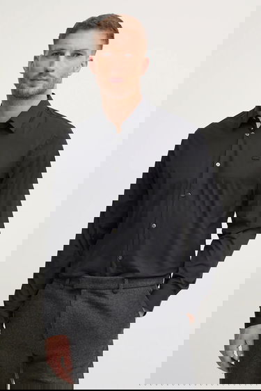 Skjorta Lacoste Lacoste Slim Fit Shirt with Classic Collar Svart | CH5253, 3