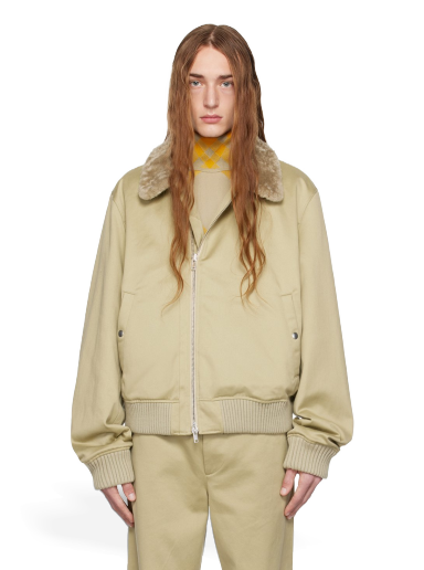 Bomberjacka Burberry Zip Bomber Jacket Beige | 8077138