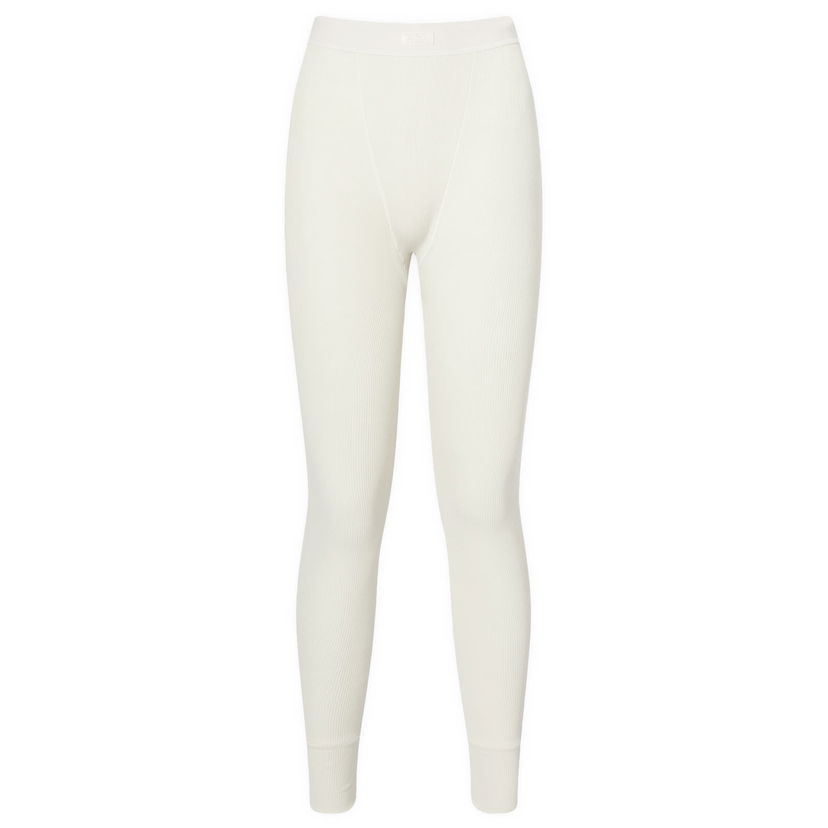 Damasker SKIMS Rib Legging Vit | AP-LEG-0039-BN