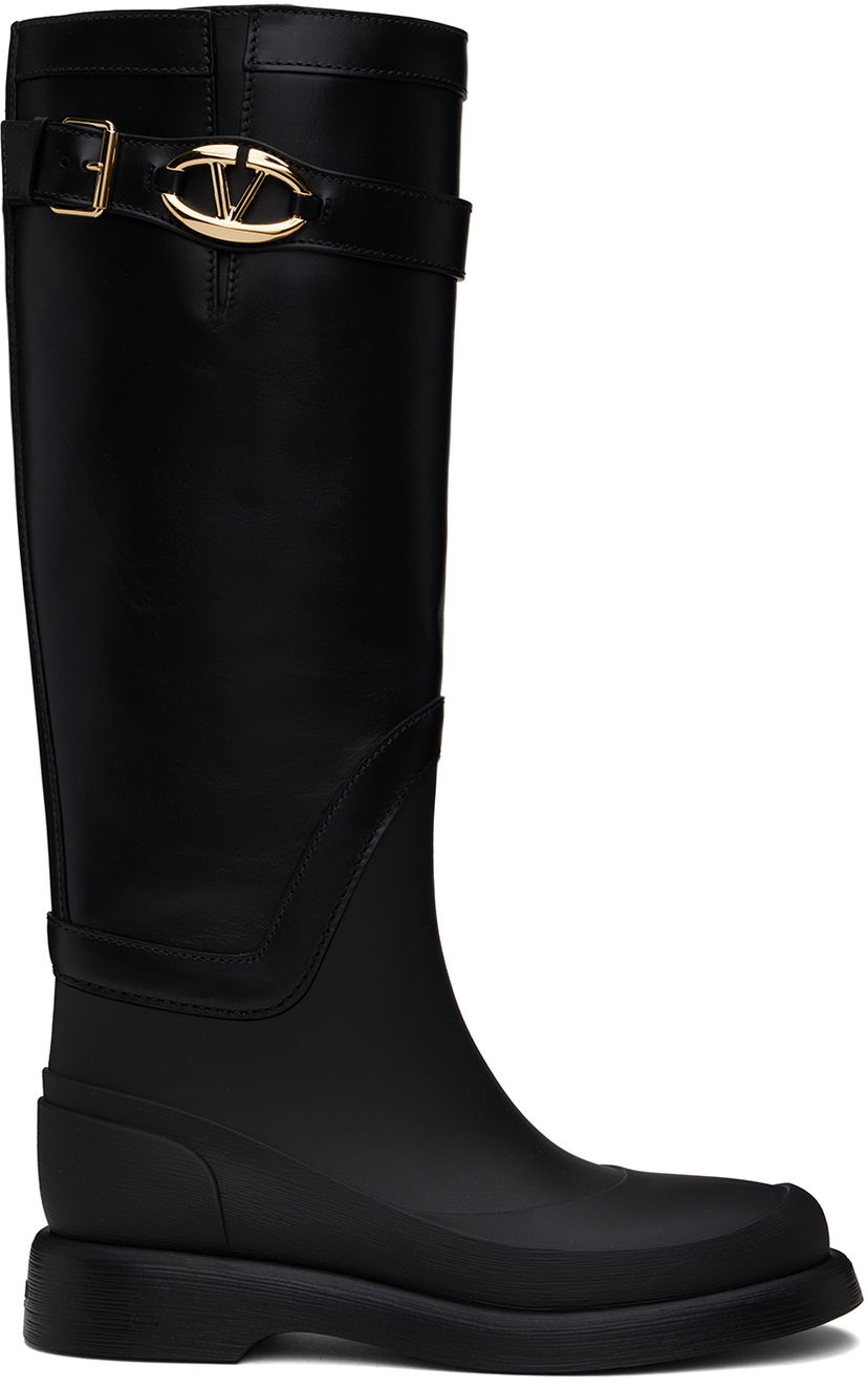 Kläder Valentino Valentino Garavani VLogo The Bold Edition Rain Boots Svart | 5W2S0JH7HEX