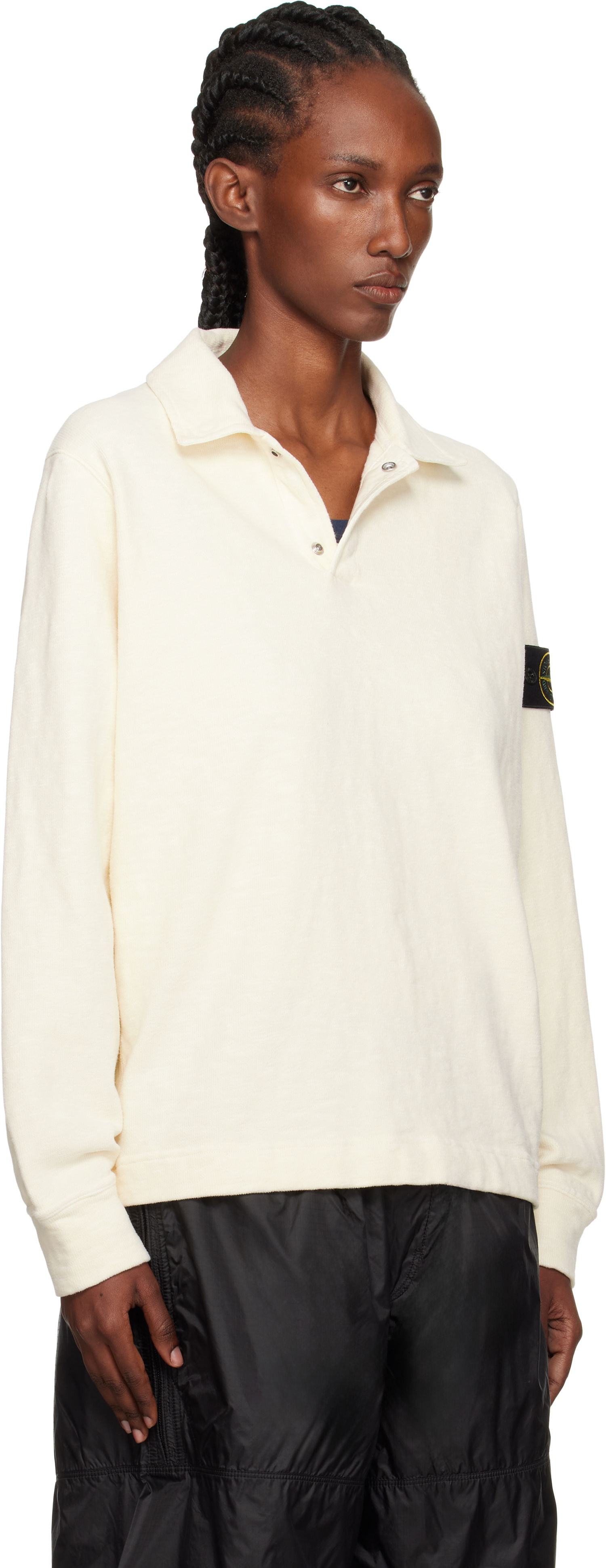 Polotröja Stone Island Stone Island Brushed Cotton Jersey Polo Vit | K2S15 6100054 S0238, 1